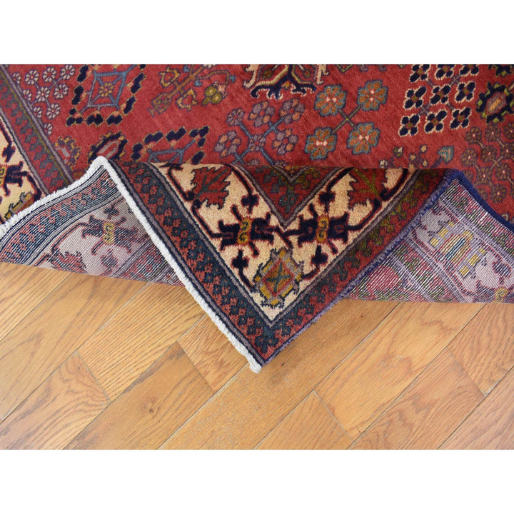 4'0" x 7'7" Vintage Hand Knotted Red Wool Rectangle Oriental Rug - MOA10280042