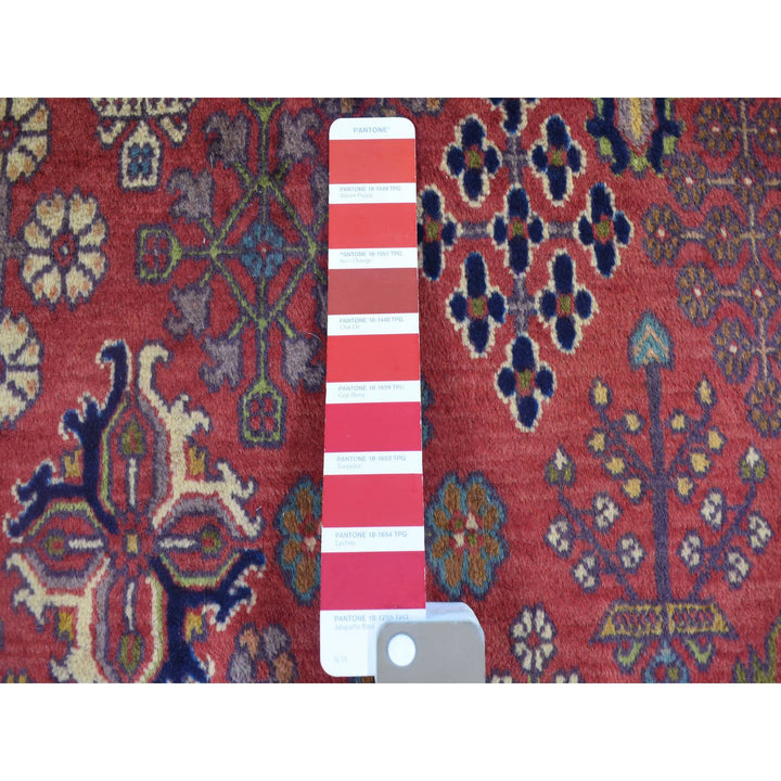 4'0" x 7'7" Vintage Hand Knotted Red Wool Rectangle Oriental Rug - MOA10280042