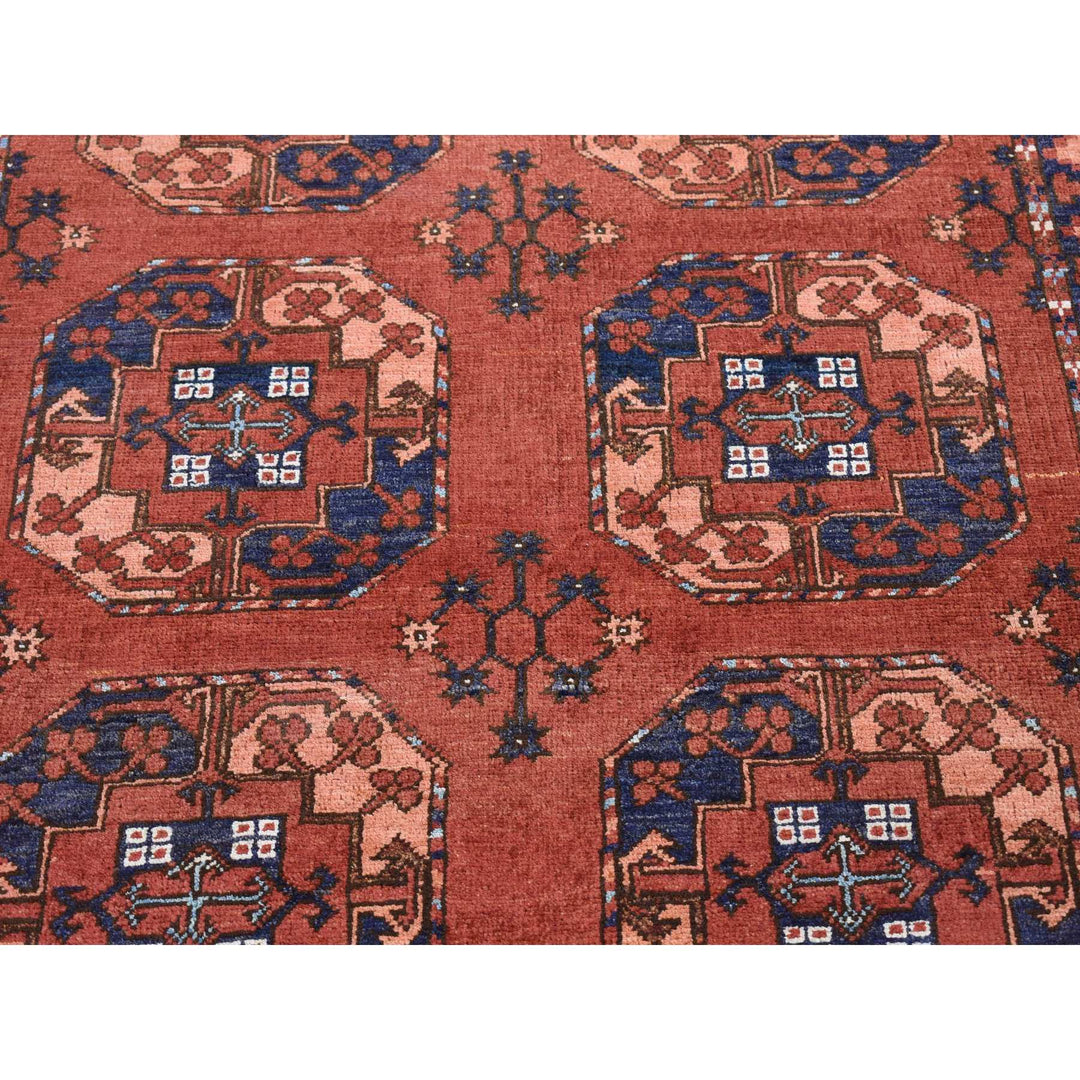 4'0" x 6'8" New Hand Knotted Red Wool Rectangle Oriental Rug - MOA10280045