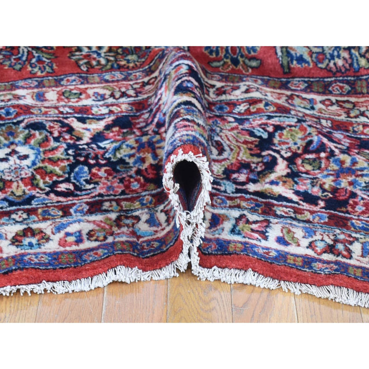 10'5" x 13'7" Vintage Hand Knotted Red Wool Rectangle Oriental Rug - MOA10280054
