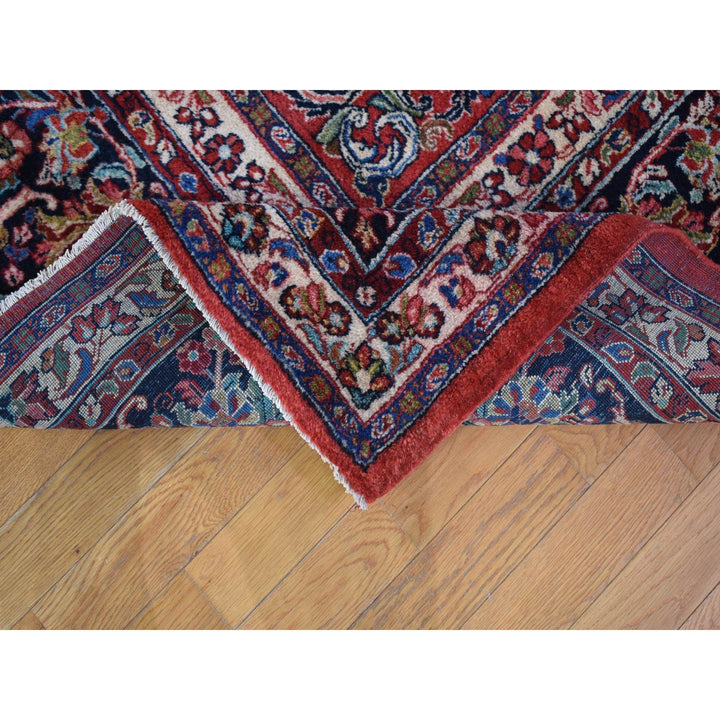 10'5" x 13'7" Vintage Hand Knotted Red Wool Rectangle Oriental Rug - MOA10280054