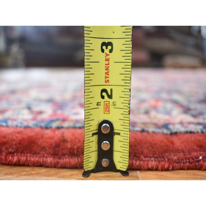 10'5" x 13'7" Vintage Hand Knotted Red Wool Rectangle Oriental Rug - MOA10280054