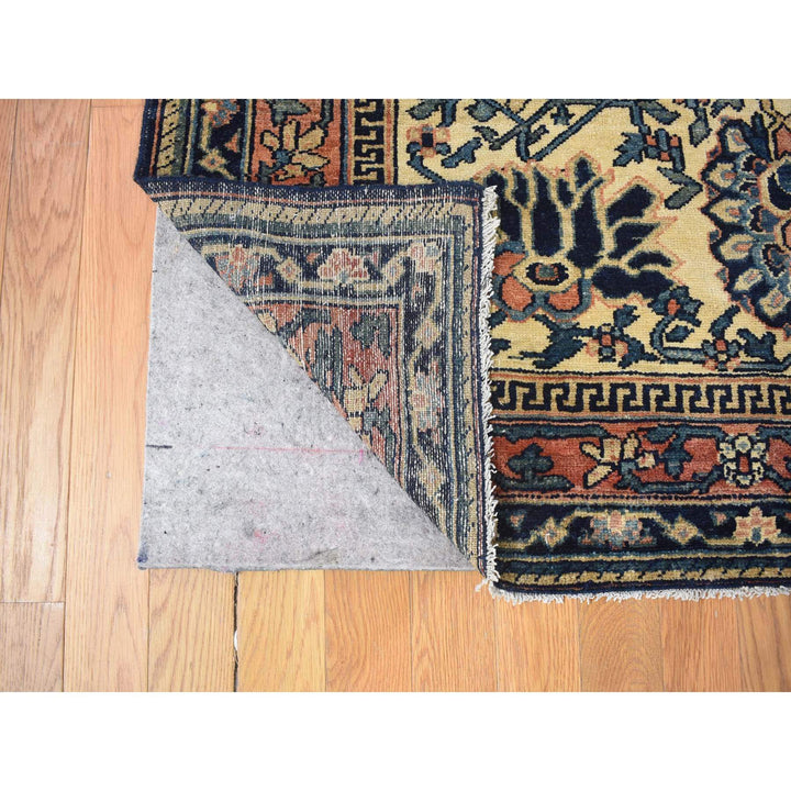 14'3" x 15'7" Vintage Hand Knotted Ivory Wool Rectangle Oriental Rug - MOA10280055