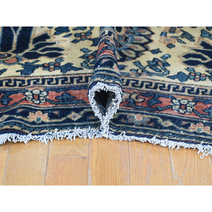 14'3" x 15'7" Vintage Hand Knotted Ivory Wool Rectangle Oriental Rug - MOA10280055