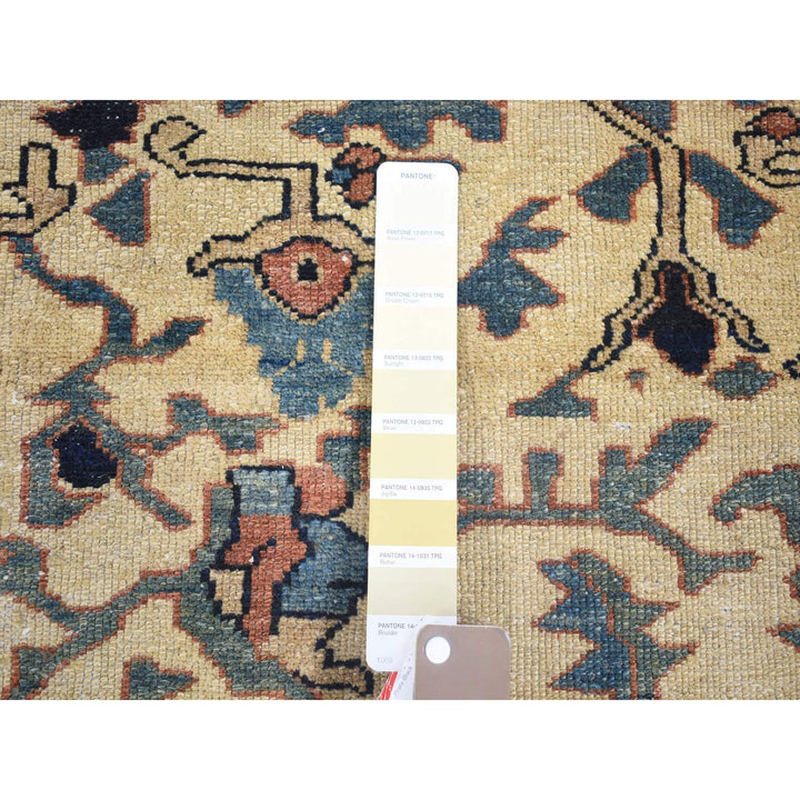 14'3" x 15'7" Vintage Hand Knotted Ivory Wool Rectangle Oriental Rug - MOA10280055