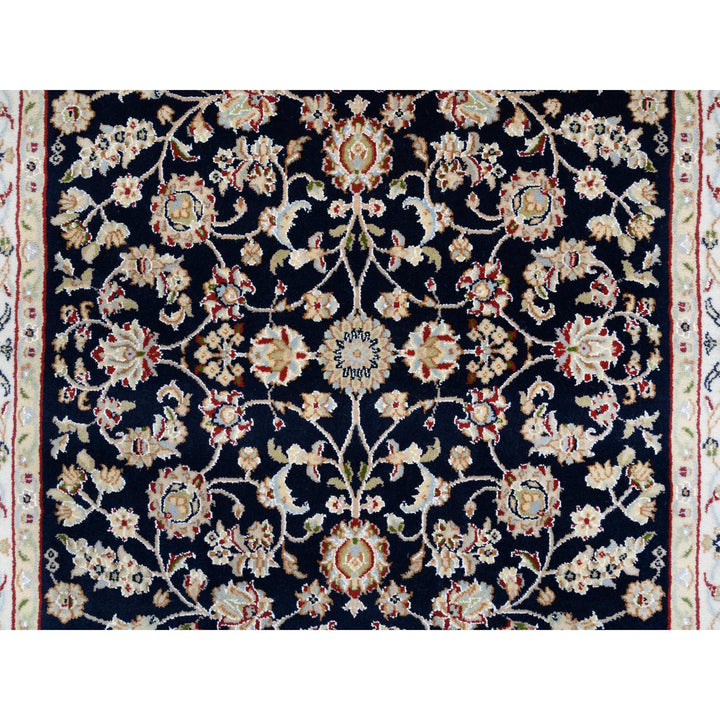 2'8" x 9'10" New Hand Knotted Blue Wool Runner Oriental Rug - MOA10280089