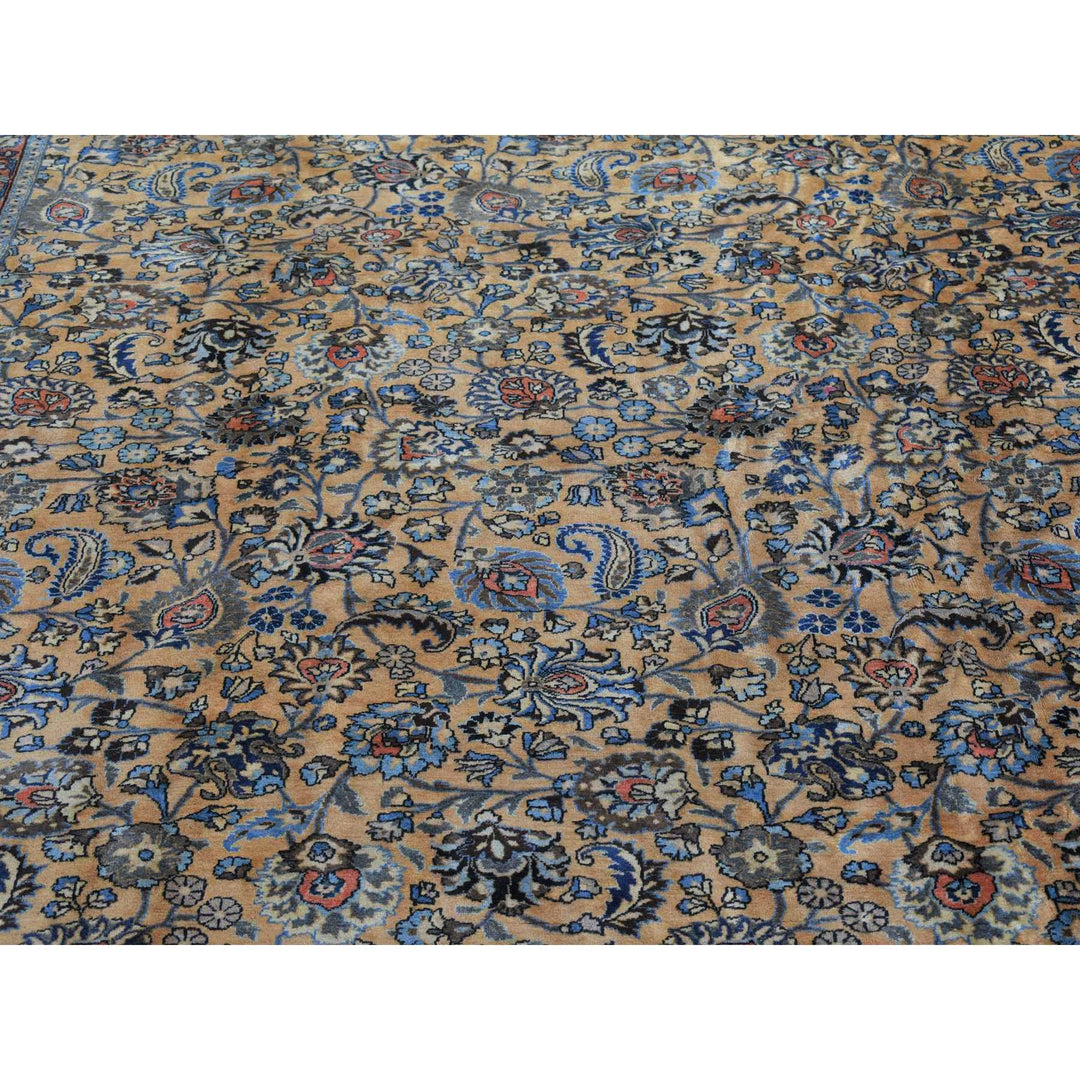 11'9" x 16'4" Vintage Hand Knotted Ivory Wool Rectangle Oriental Rug - MOA10280113