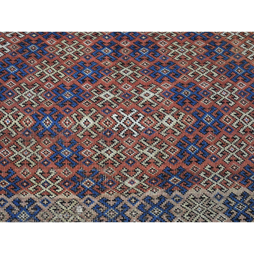 3'9" x 4'8" Vintage Hand Knotted Brown Wool Rectangle Oriental Rug - MOA10280138