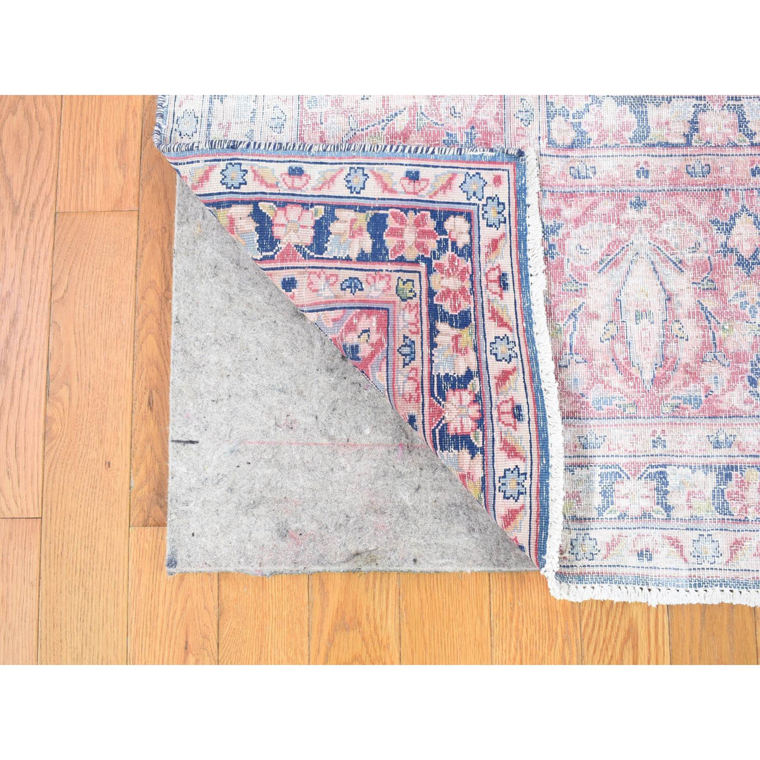 10'0" x 12'10" Vintage Hand Knotted Blue Cotton Rectangle Oriental Rug - MOA10280139