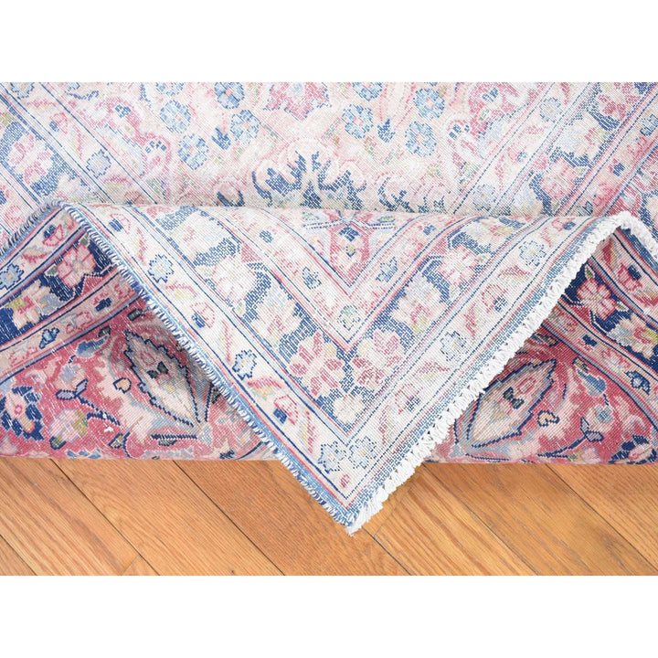 10'0" x 12'10" Vintage Hand Knotted Blue Cotton Rectangle Oriental Rug - MOA10280139