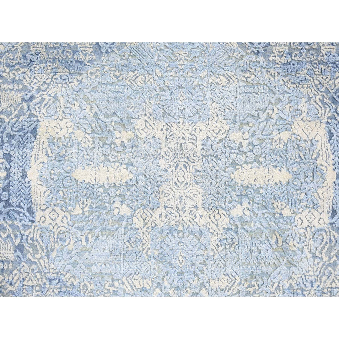 6'0" x 6'0" New Hand Knotted Blue Cotton Round Oriental Rug - MOA10280143