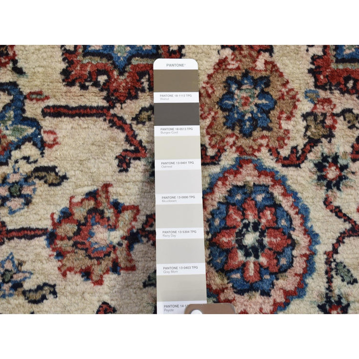 2'7" x 6'8" Vintage Hand Knotted Ivory Wool Runner Oriental Rug - MOA10280147