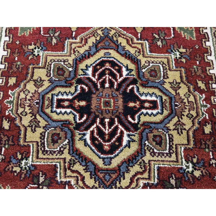 3'10" x 6'1" New Hand Knotted Red Wool Rectangle Oriental Rug - MOA10280186