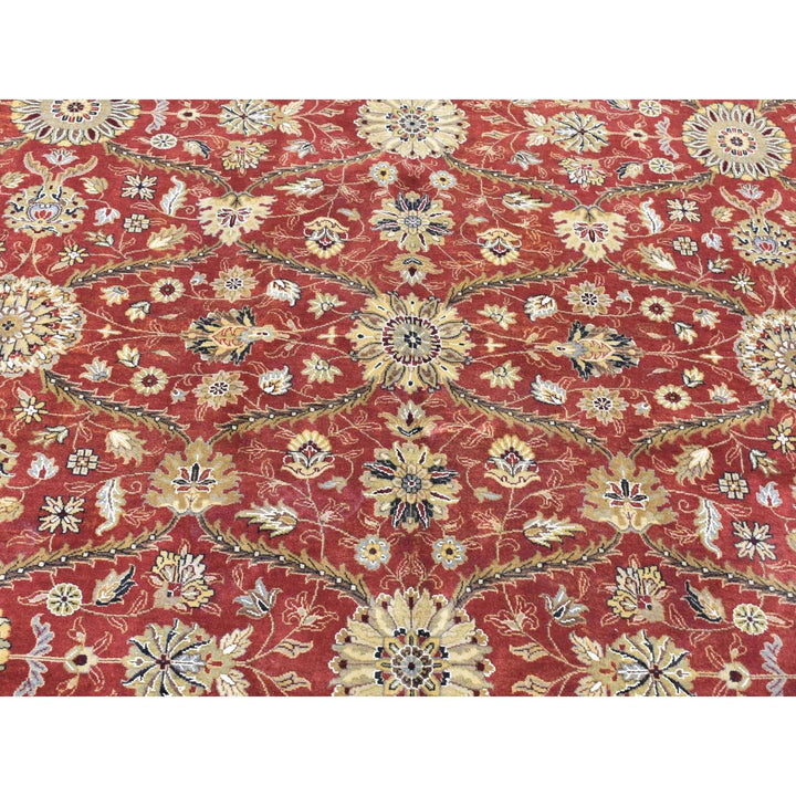 12'3" x 17'9" New Hand Knotted Red Cotton Rectangle Oriental Rug - MOA10280220