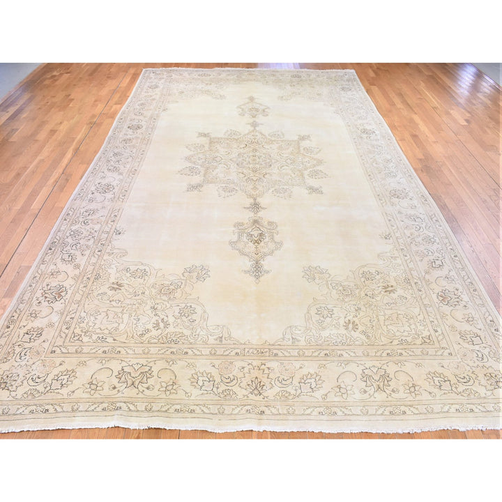 9'9" x 17'6" New Hand Knotted Yellow Cotton Rectangle Oriental Rug - MOA10280224