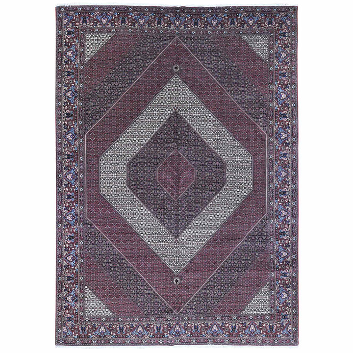 11'3" x 16'0" New Hand Knotted Red Wool & Silk Rectangle Oriental Rug - MOA10280232