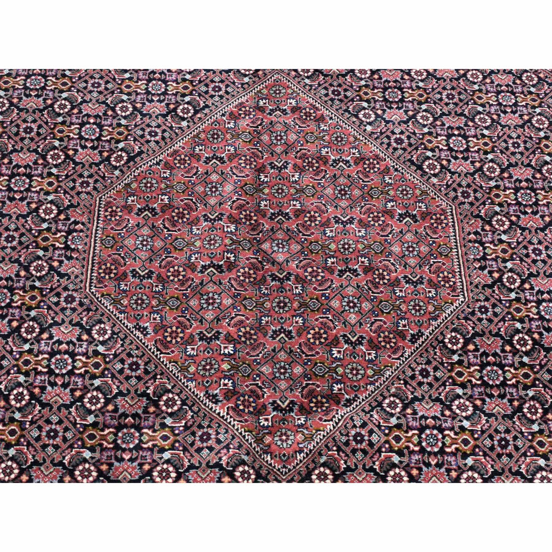 11'3" x 16'0" New Hand Knotted Red Wool & Silk Rectangle Oriental Rug - MOA10280232