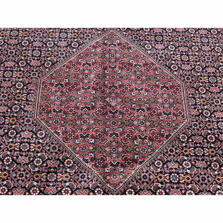 11'3" x 16'0" New Hand Knotted Red Wool & Silk Rectangle Oriental Rug - MOA10280232