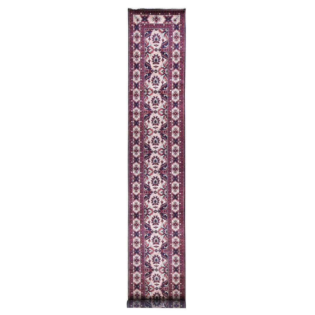 3'0" x 19'0" New Hand Knotted Pink Wool Runner Oriental Rug - MOA10280237