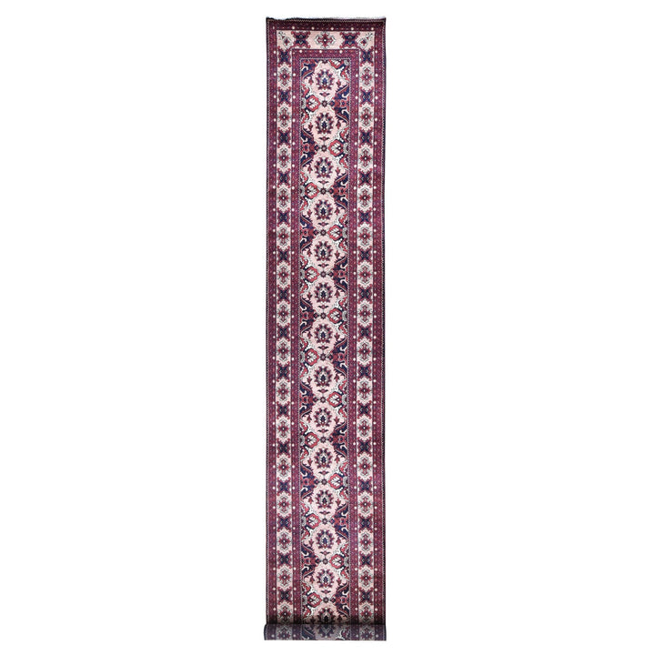 3'0" x 19'0" New Hand Knotted Pink Wool Runner Oriental Rug - MOA10280237