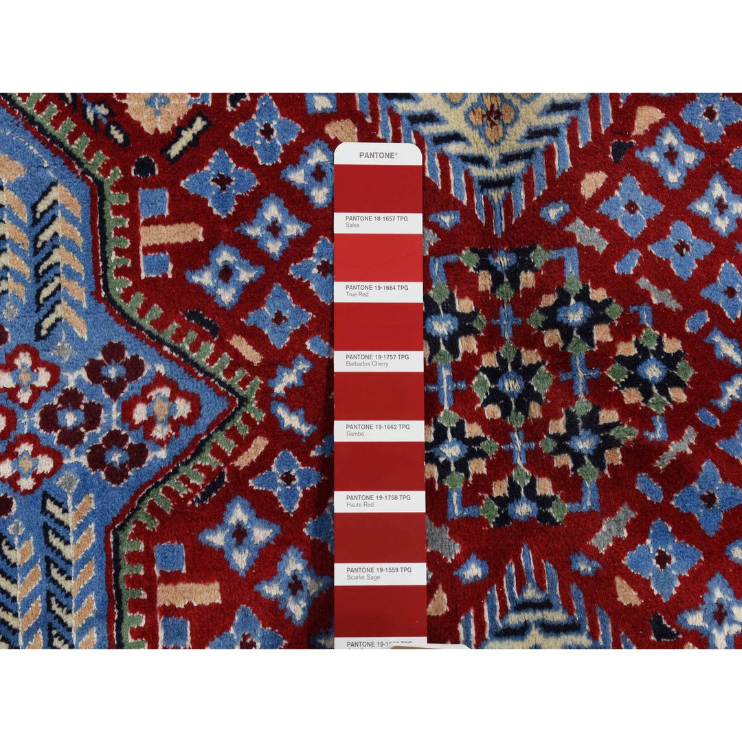 9'7" x 13'2" New Hand Knotted Red Wool & Silk Rectangle Oriental Rug - MOA10280260