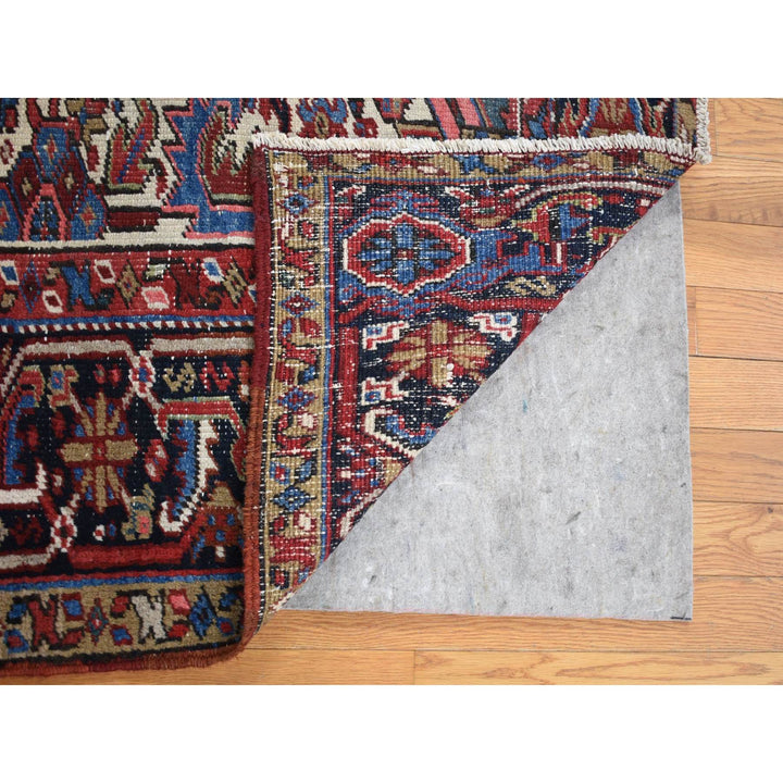 7'6" x 10'4" Vintage Hand Knotted Ivory Wool Rectangle Oriental Rug - MOA10280265
