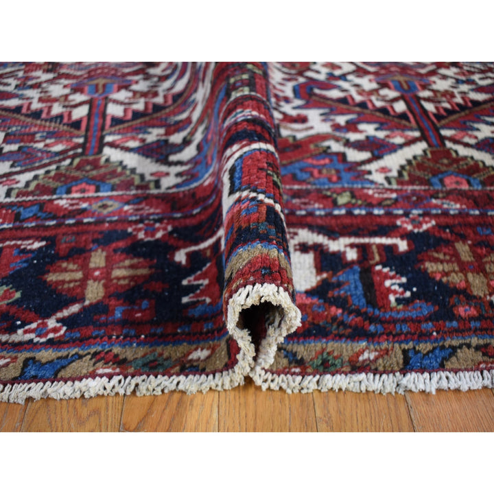 7'6" x 10'4" Vintage Hand Knotted Ivory Wool Rectangle Oriental Rug - MOA10280265