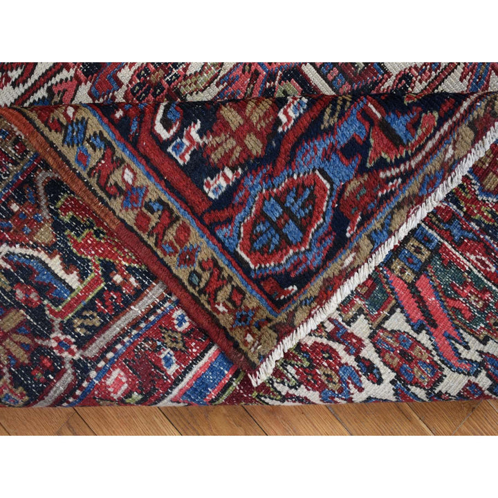 7'6" x 10'4" Vintage Hand Knotted Ivory Wool Rectangle Oriental Rug - MOA10280265