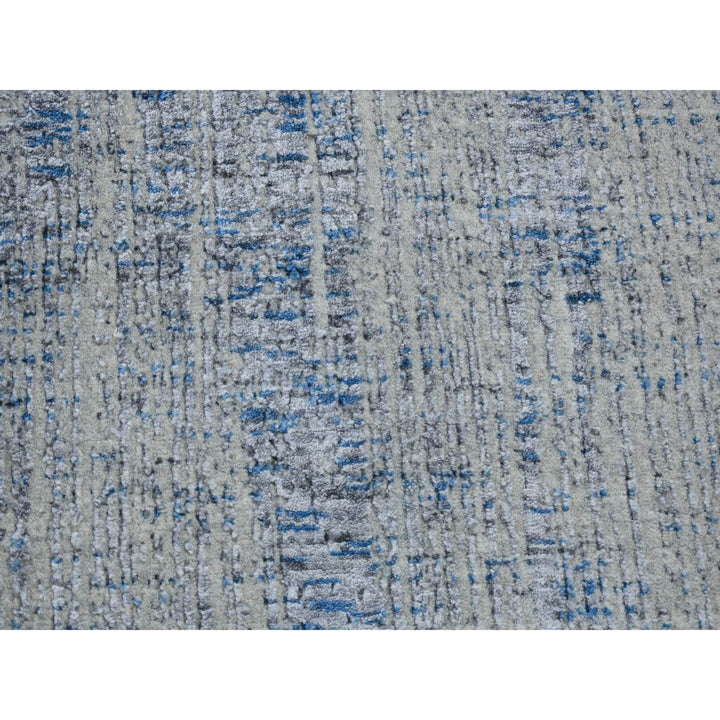 2'6" x 9'8" New Hand Loomed Blue Wool & Art Silk Runner Oriental Rug - MOA10280274