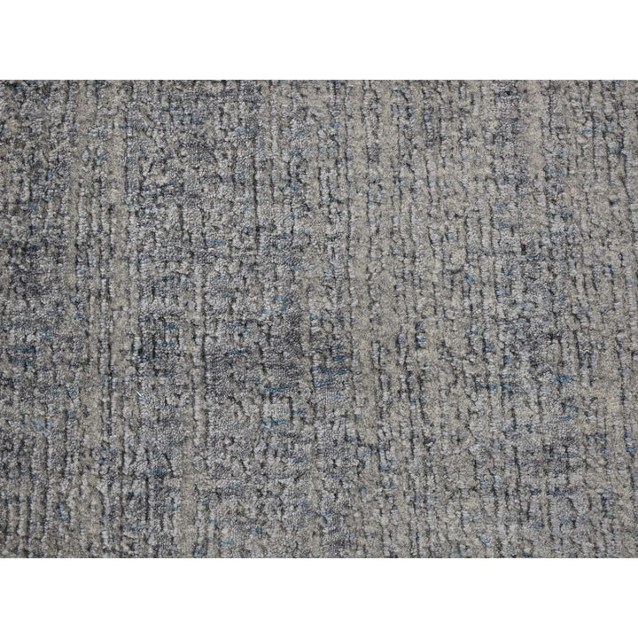 2'5" x 10'8" New Hand Loomed Blue Wool & Art Silk Runner Oriental Rug - MOA10280277