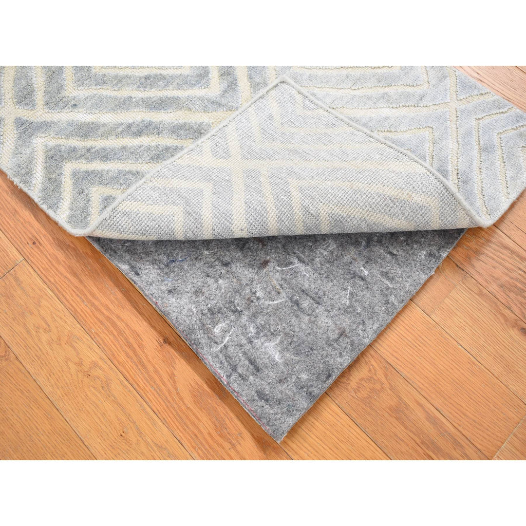 2'0" x 3'0" New Hand Knotted Grey Cotton Rectangle Oriental Rug - MOA10280353