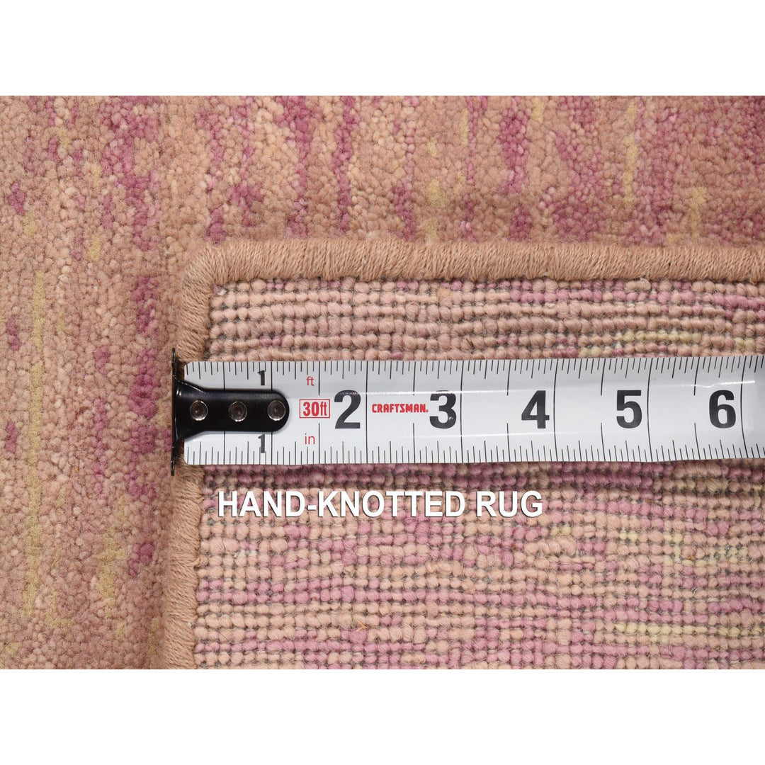 2'2" x 3'3" New Hand Knotted Pink Wool Rectangle Oriental Rug - MOA10280358