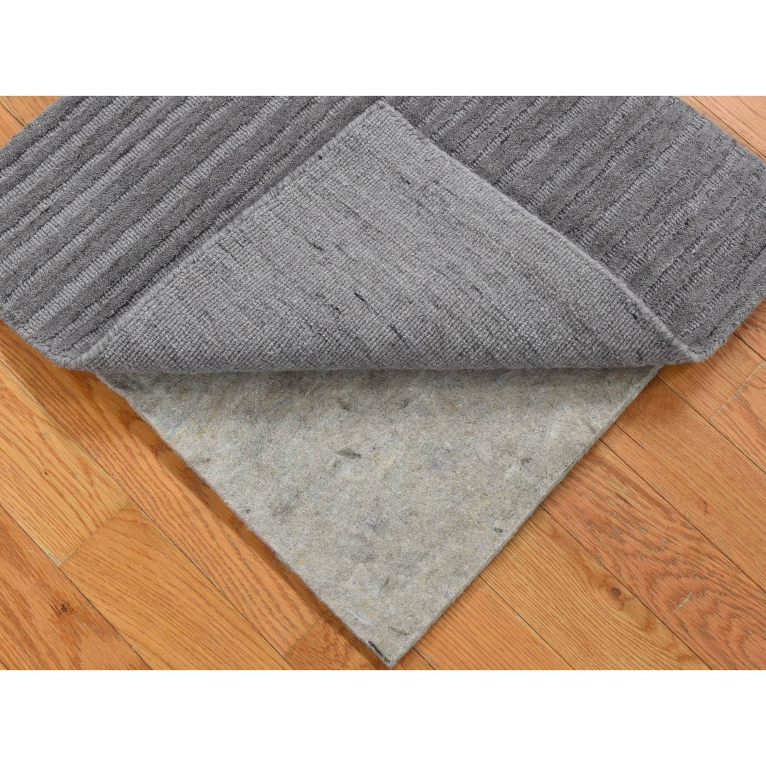 2'0" x 2'0" New Hand Loomed Grey Wool Square Oriental Rug - MOA10280362