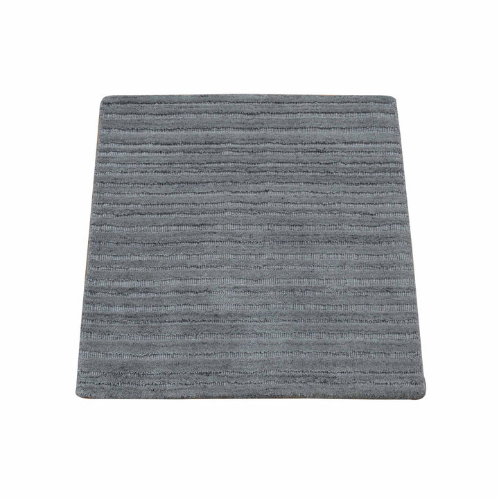 2'0" x 2'1" New Hand Loomed Grey Wool Square Oriental Rug - MOA10280365