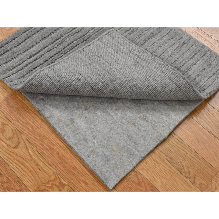 2'0" x 2'1" New Hand Loomed Grey Wool Square Oriental Rug - MOA10280365