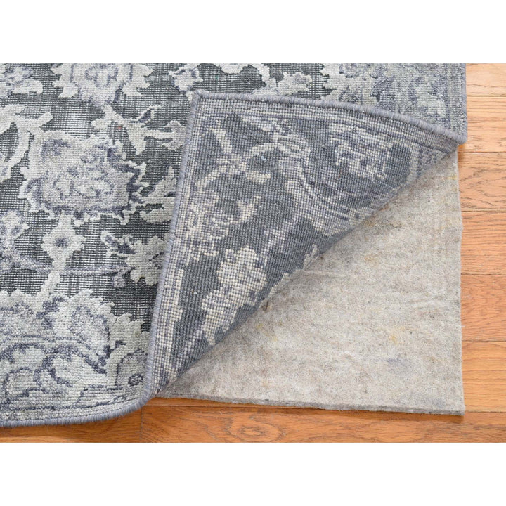 2'0" x 2'1" New Hand Knotted Grey Wool & Silk Square Oriental Rug - MOA10280422