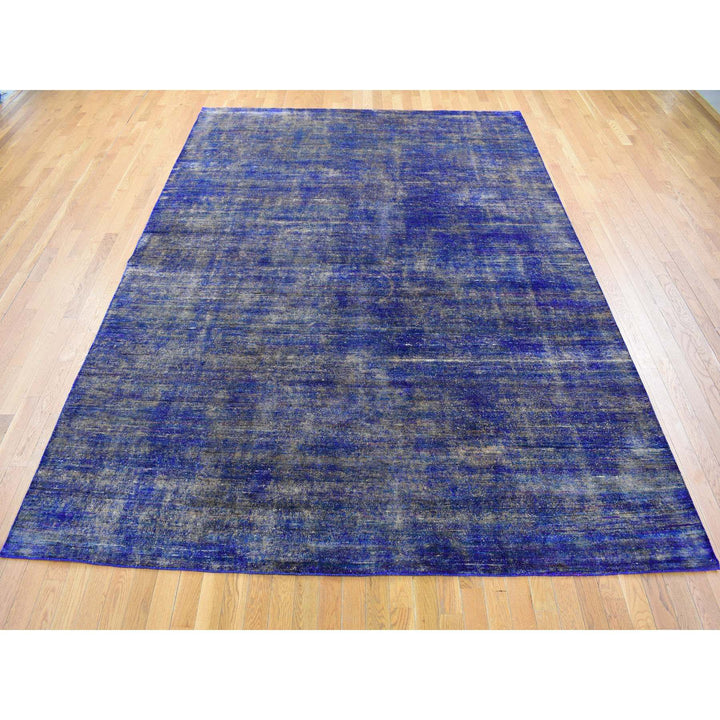 8'9" x 12'0" New Hand Knotted Purple Sari Silk Rectangle Oriental Rug - MOA10280446