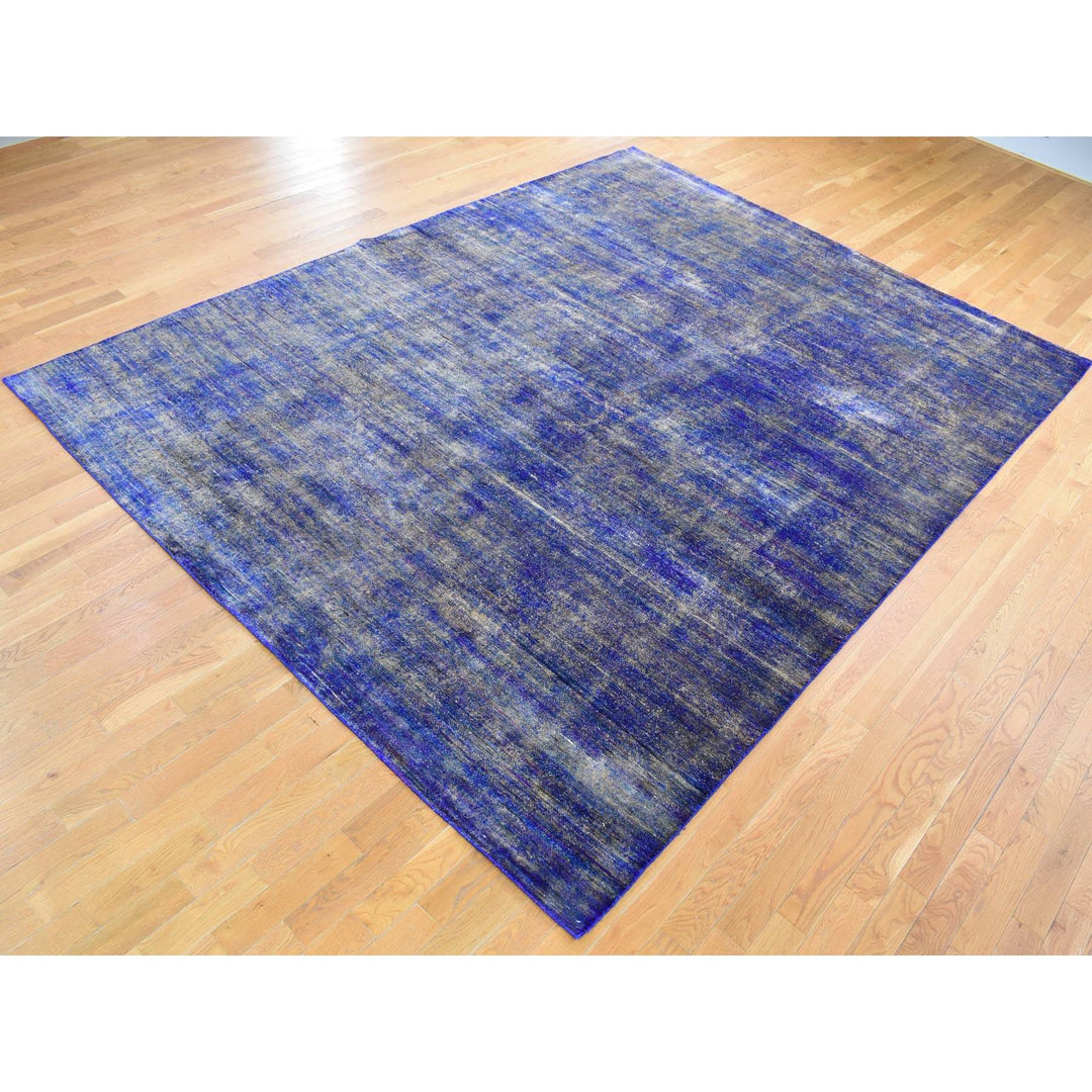 8'9" x 12'0" New Hand Knotted Purple Sari Silk Rectangle Oriental Rug - MOA10280446