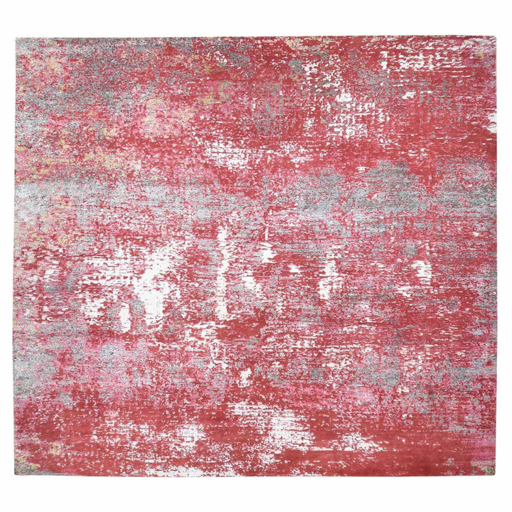 15'3" x 16'6" New Hand Knotted Red Wool Rectangle Oriental Rug - MOA10280515