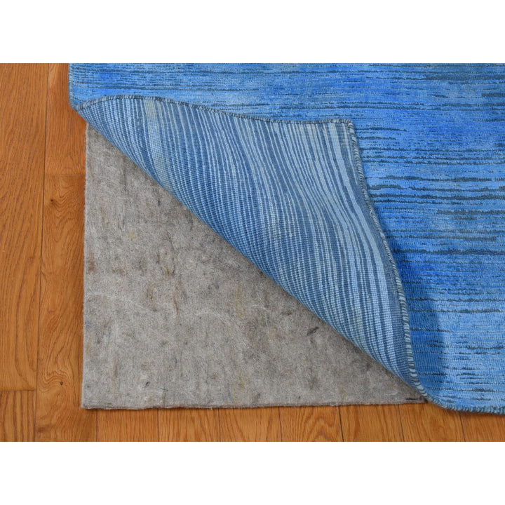 10'0" x 14'1" New Hand Knotted Blue Wool Rectangle Oriental Rug - MOA10280518