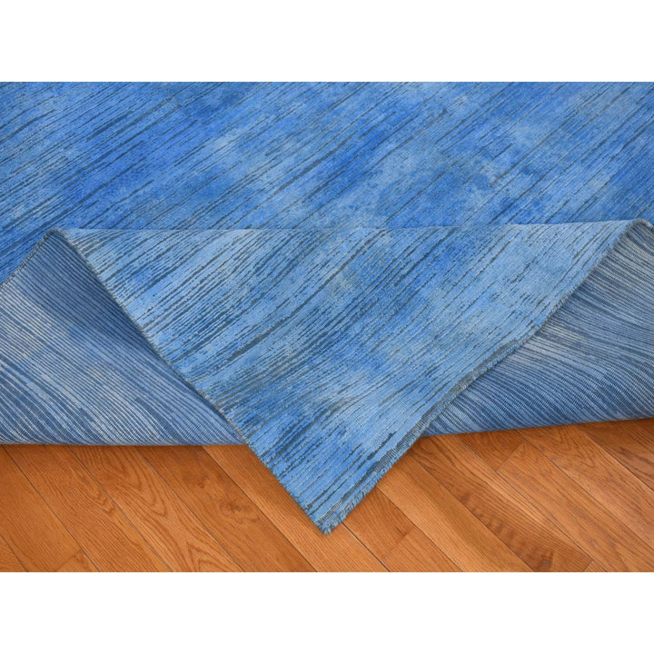 10'0" x 14'1" New Hand Knotted Blue Wool Rectangle Oriental Rug - MOA10280518