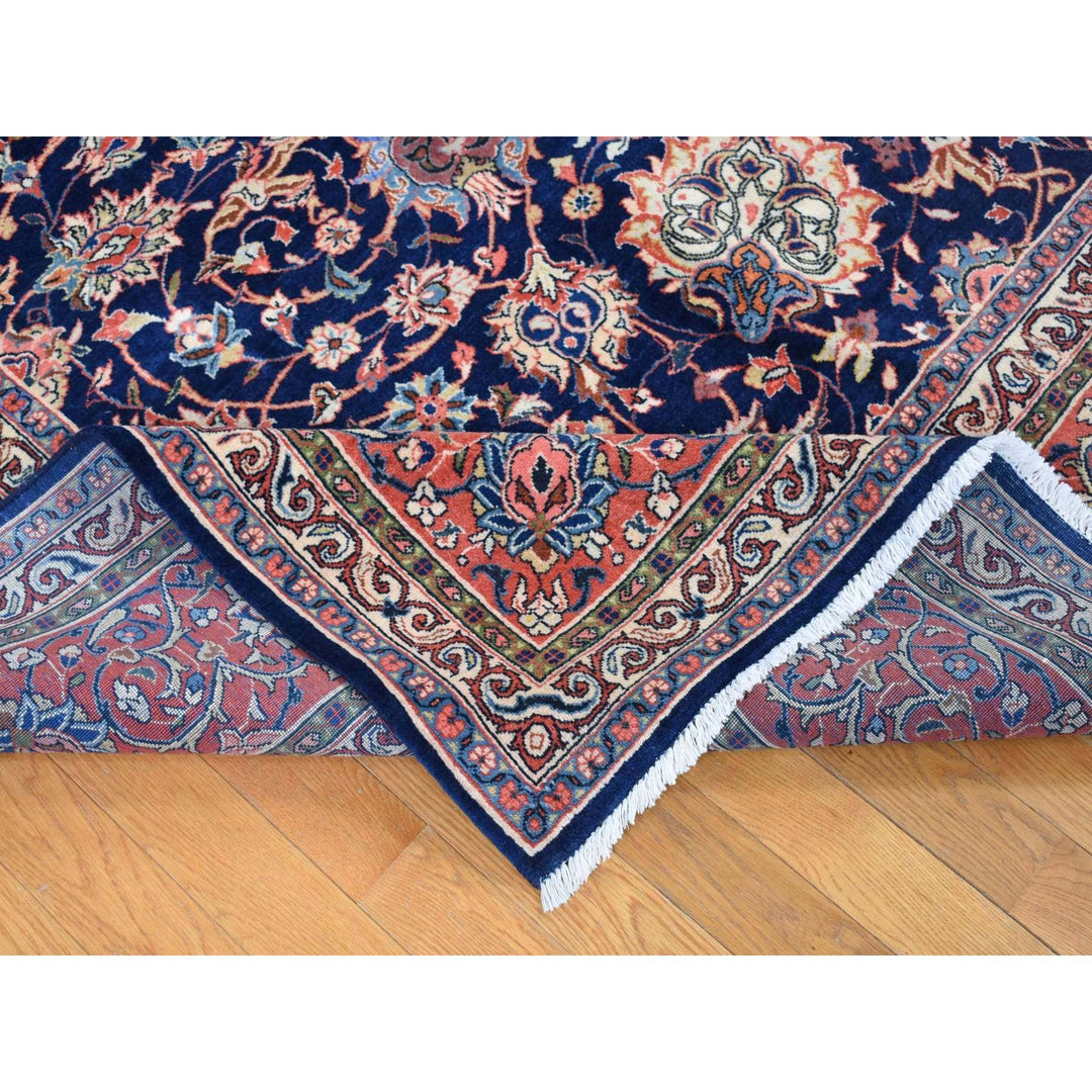 9'2" x 12'0" New Hand Knotted Blue Wool Rectangle Oriental Rug - MOA10280528