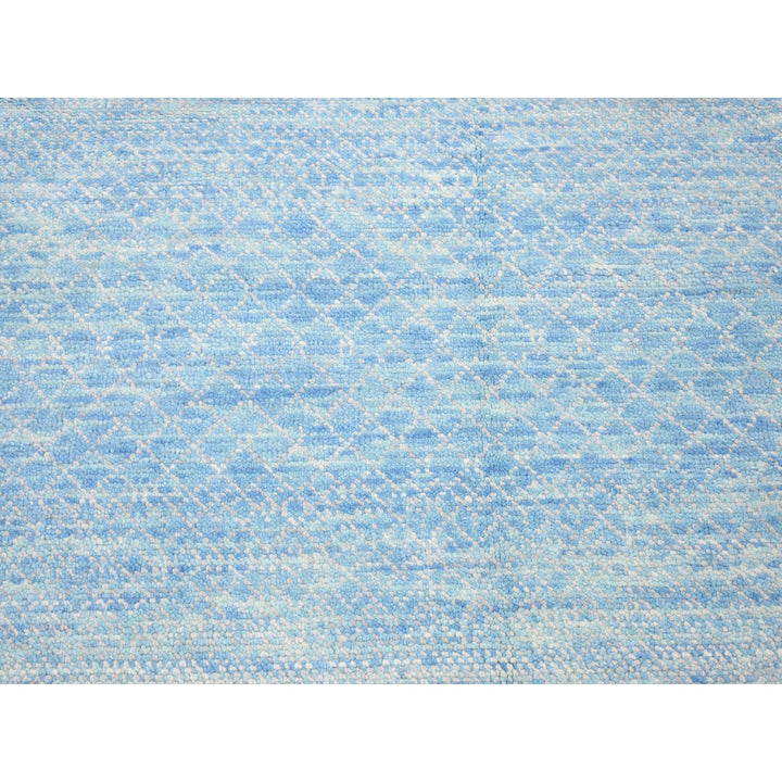 8'0" x 8'0" New Hand Knotted Blue Wool Square Oriental Rug - MOA10280529