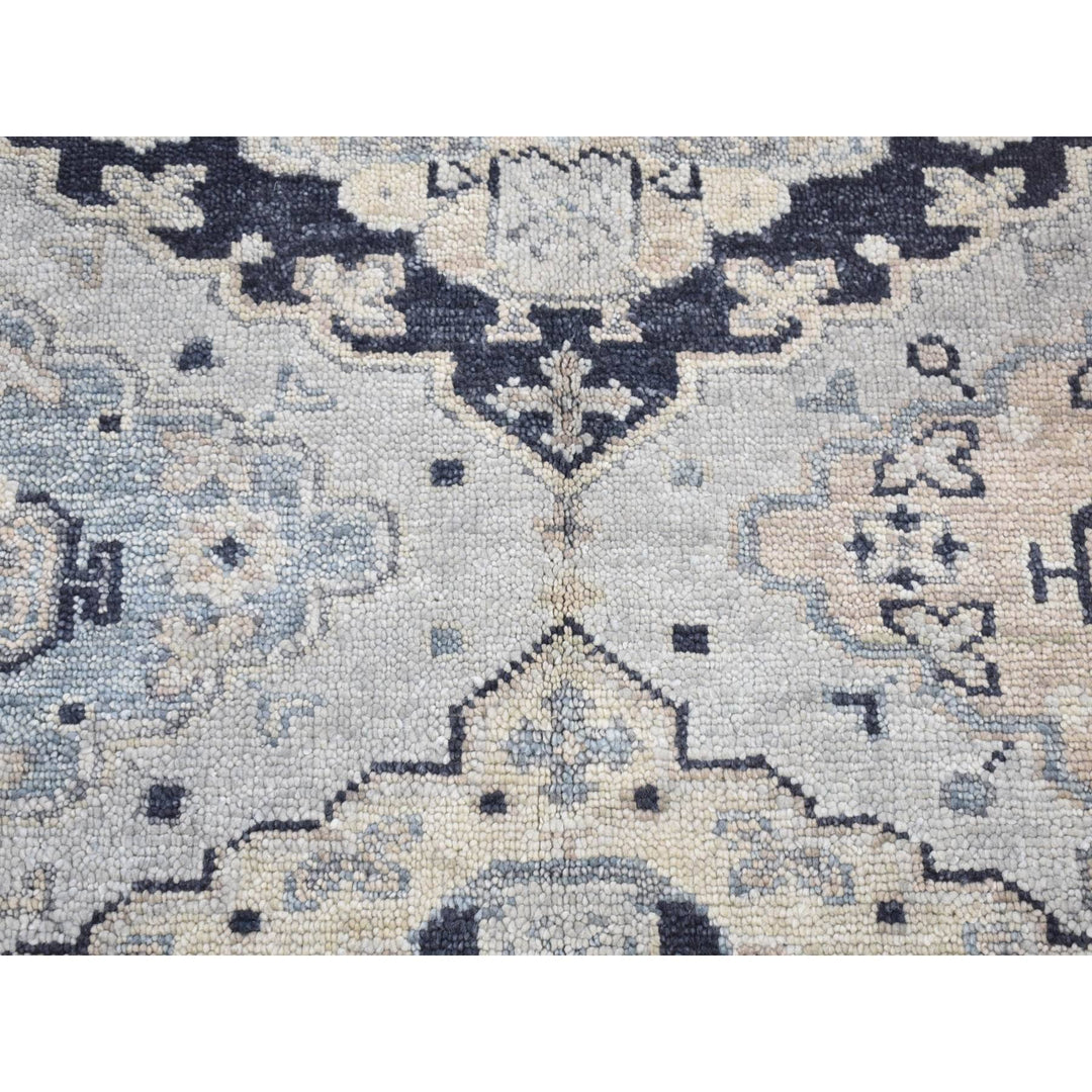 3'0" x 3'0" New Hand Knotted Grey Wool Square Oriental Rug - MOA10280561