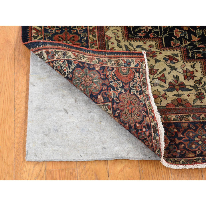 4'2" x 6'6" Vintage Hand Knotted Blue Wool Rectangle Oriental Rug - MOA10280601