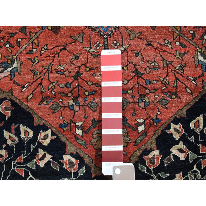 4'2" x 6'6" Vintage Hand Knotted Blue Wool Rectangle Oriental Rug - MOA10280601