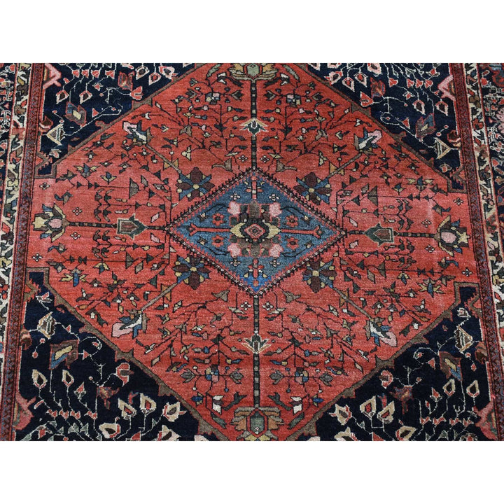 4'2" x 6'6" Vintage Hand Knotted Blue Wool Rectangle Oriental Rug - MOA10280601