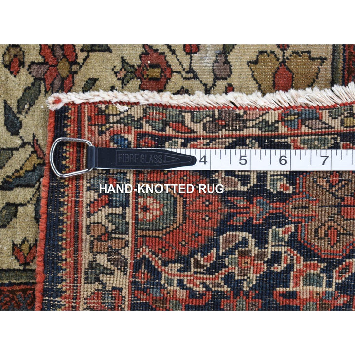 4'2" x 6'6" Vintage Hand Knotted Blue Wool Rectangle Oriental Rug - MOA10280601
