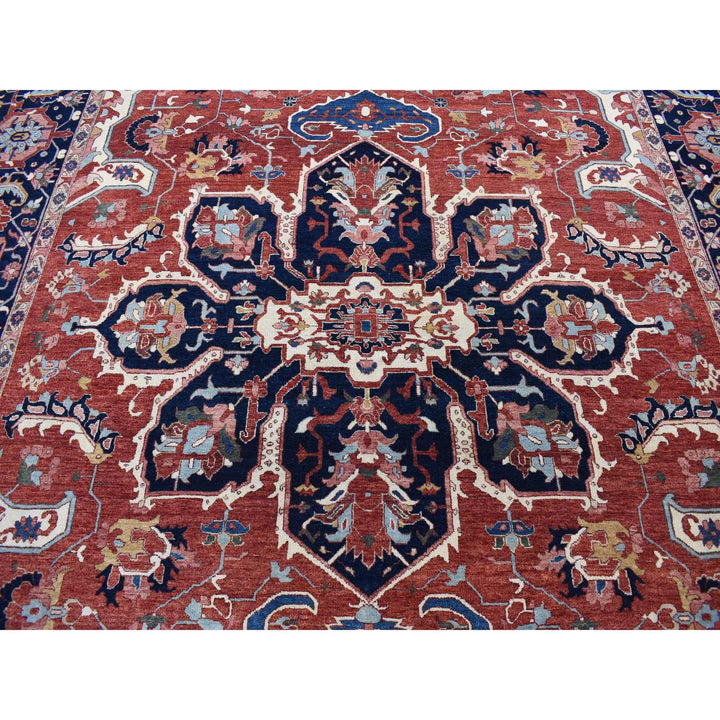 10'0" x 14'3" New Hand Knotted Red Wool Rectangle Oriental Rug - MOA10280633