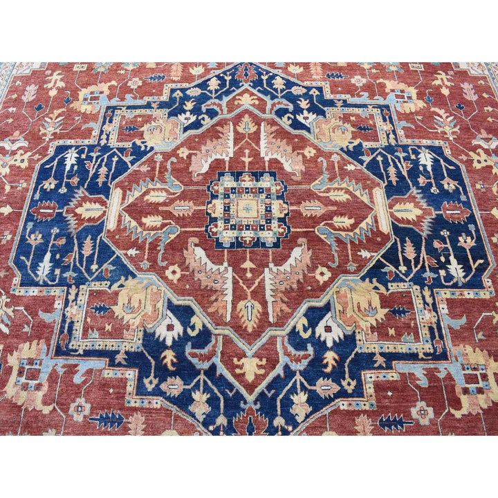 10'1" x 13'9" New Hand Knotted Red Wool Rectangle Oriental Rug - MOA10280634